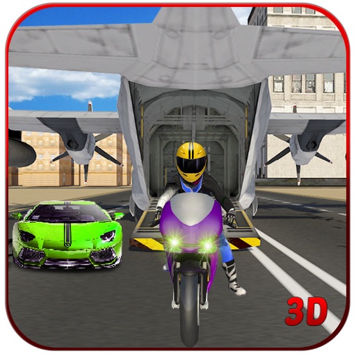 Cargo Plane Bike Transport 3D icon