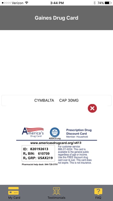Gaines Drug Card screenshot 2