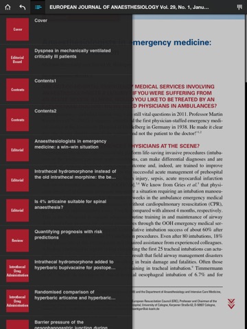 EJA: European Journal of Anaesthesiology screenshot 4