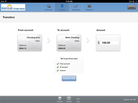 Interstate Credit Union for iPad screenshot 4