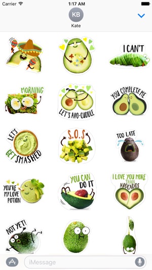 Adorable Avocado Emoji Sticker