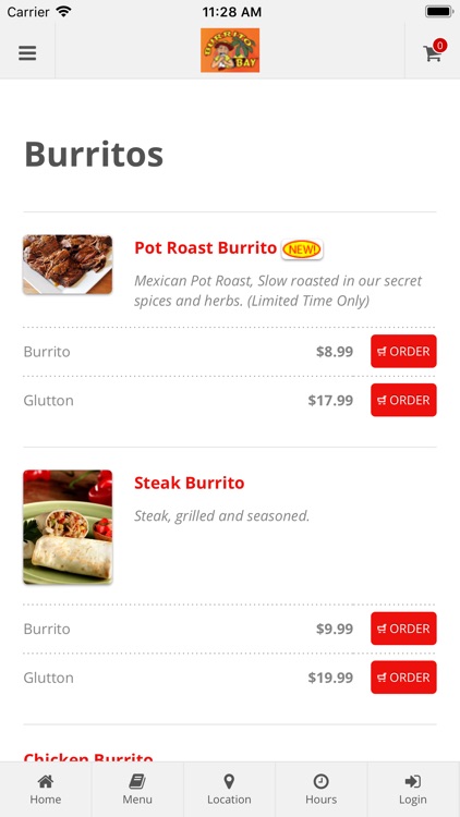 Burrito Bay App Orders