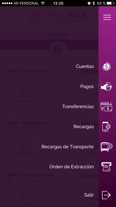 Banco Rioja APP screenshot 2