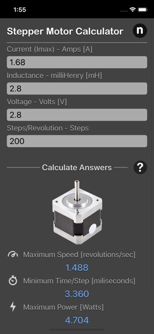 Stepper Motor Calculator