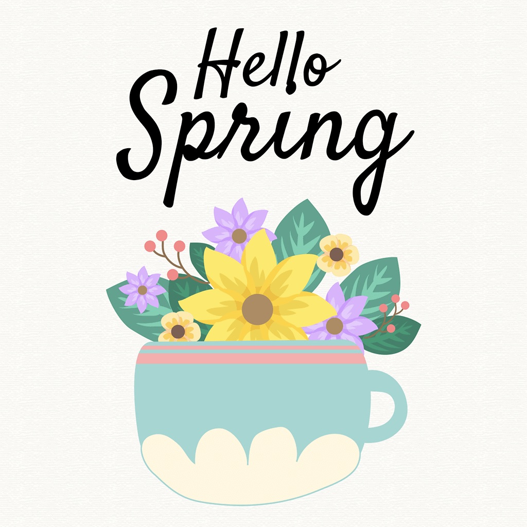 hello spring   hand drawn