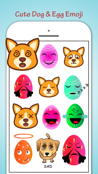 Egg Loving Dogs Emoji screenshot 2