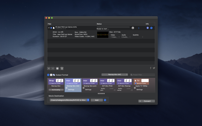 Avchd To Mov Lite On The Mac App Store