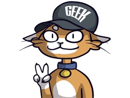 Add some fun to your messages with cool geeky kitten emojis