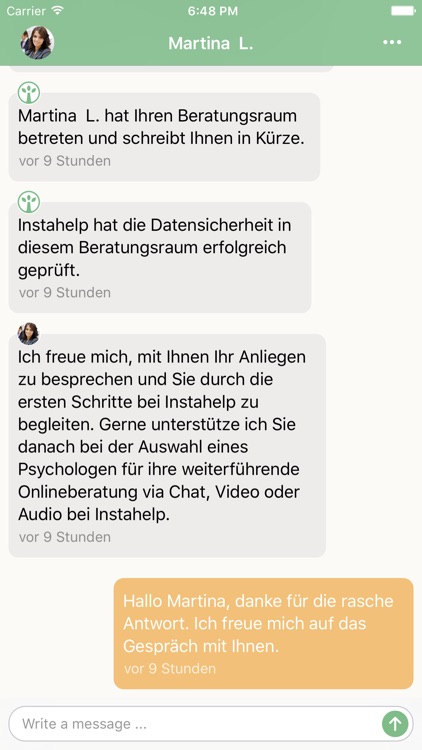 Instahelp Online-Beratung