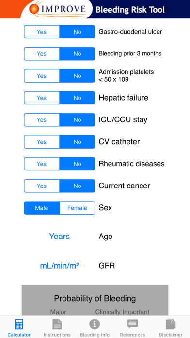 How to cancel & delete IMPROVE Bleeding Calculator from iphone & ipad 1