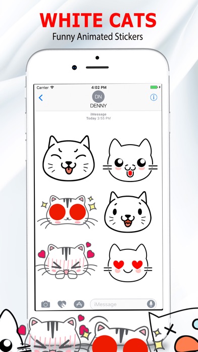White Cat Stickers-CatMoji screenshot 2