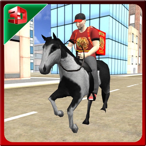 Pizza Delivery Boy- Horse Ride Icon