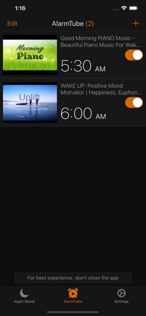 Alarm for Youtube Videos