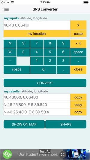 GPS coordinates converter