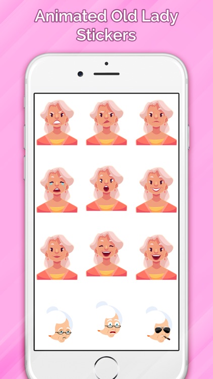 Old Lady Stickers Animated