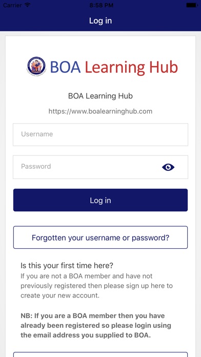 BOA Learning Hub screenshot 2