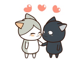 Couple Kitty Animated Stickers