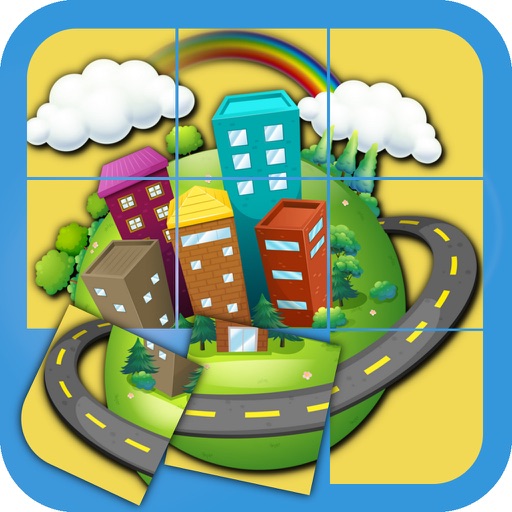 Puzzle - houses for children icon