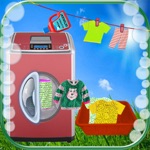 Kids Washing Laundry Clothes