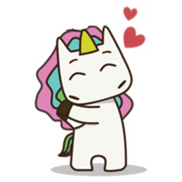 Rainbow Hair Unicorn Sticker