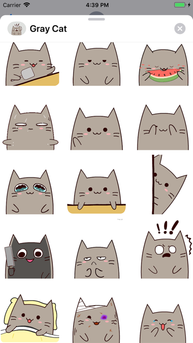 Gray Cat Animated Stickers screenshot 2