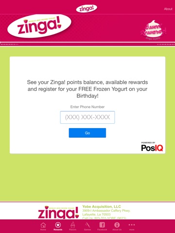 Zinga Frozen Yogurt screenshot 2