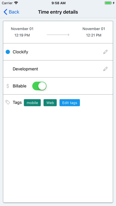 Clockify Time Tracker screenshot 3