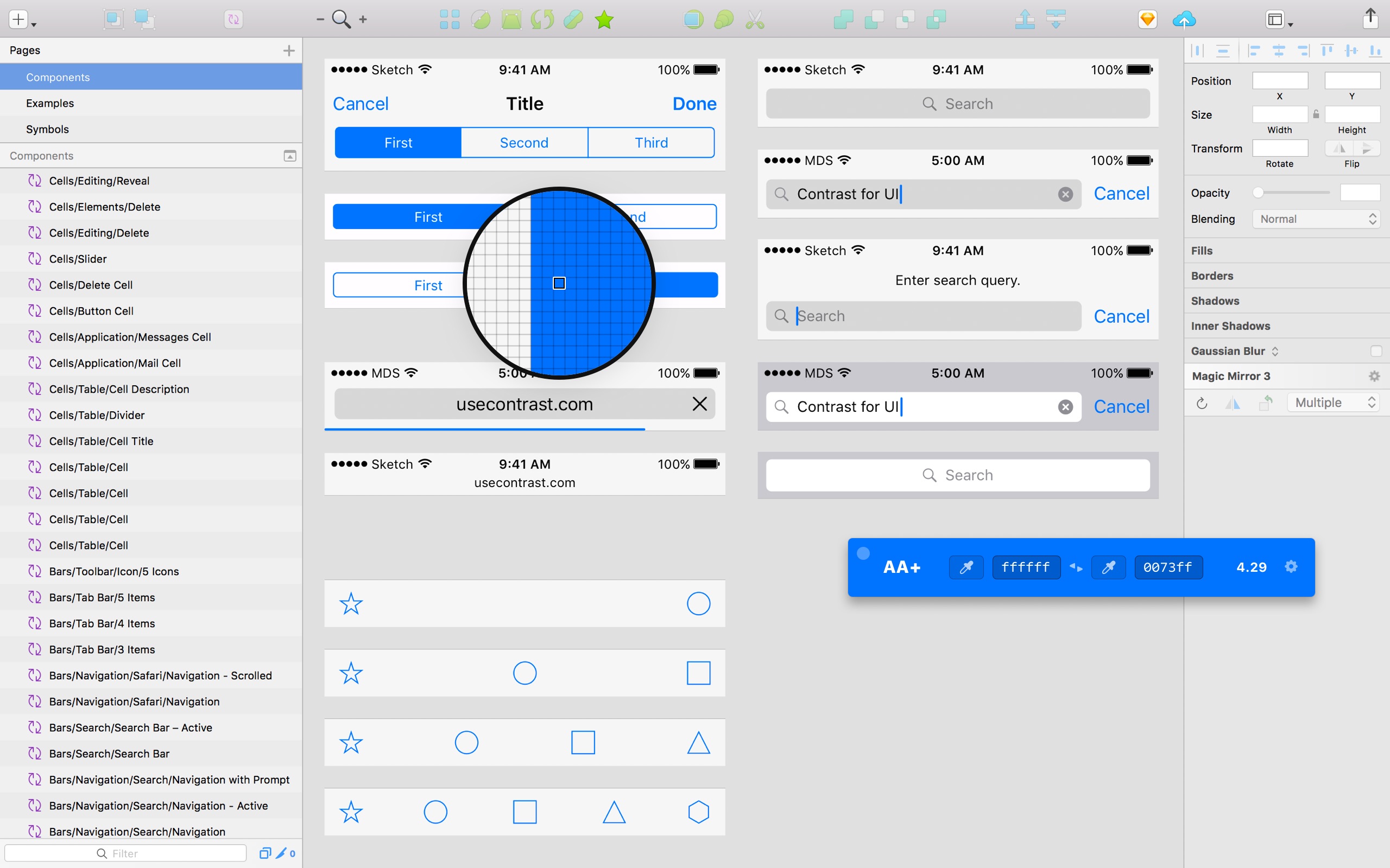 Screenshot do app Contrast — Color Accessibility