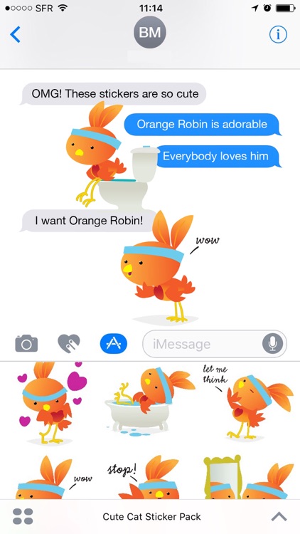 Orange Robin - emoji stickers