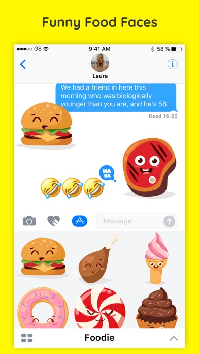 Foodie - Funny Food Emoji Text Chat Sticker Pack screenshot 2