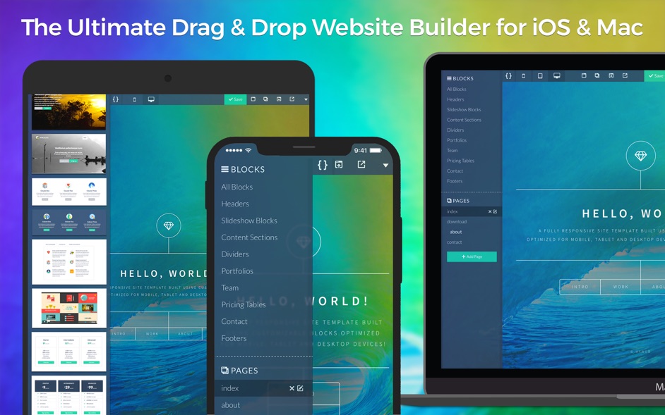 UXWeb 1.2.1  Drag & Drop Website Builder for Mac