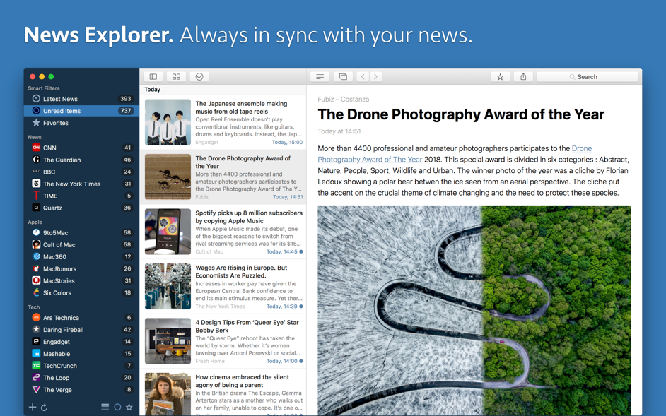 News explorer 1 0 – newsreader with cloud based sync software