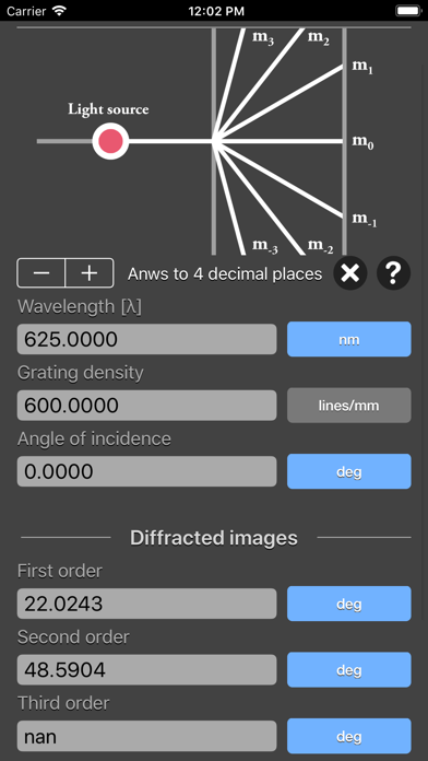 Diffraction Grating Calculator screenshot 3