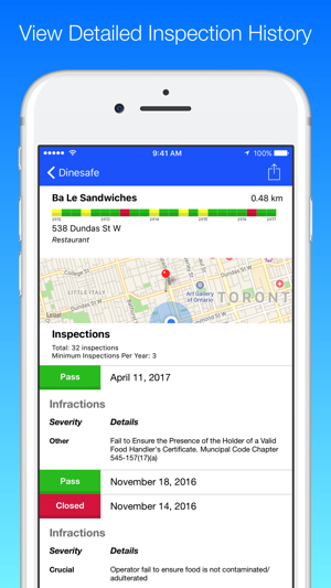 Dinesafe Toronto - Restaurant Health Inspections(圖2)-速報App