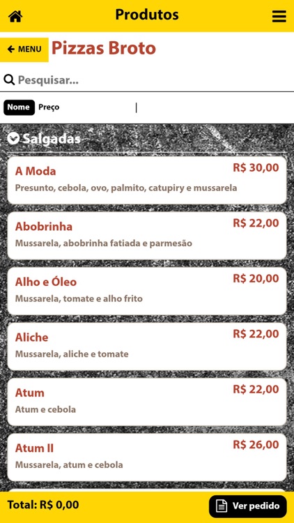 Pizza Place em Bertioga Cardápio