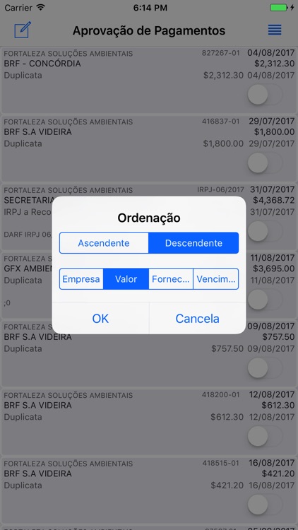 Aprovação de Pagamentos screenshot-3