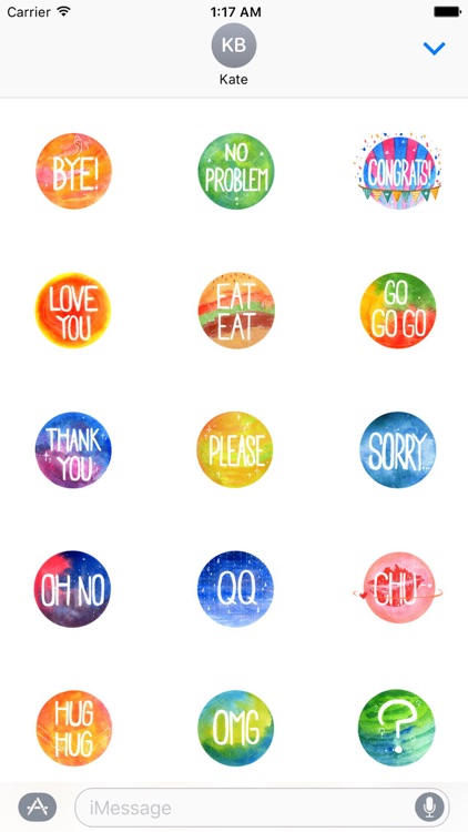 Hello Planet Watercolor Sticker