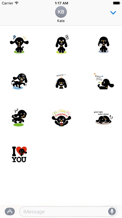 Black Toy Poodle Dog Sticker screenshot 3