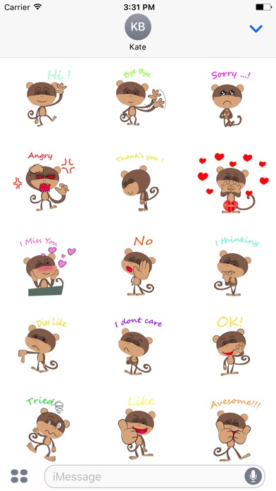 monkey emojis sticker screenshot 2