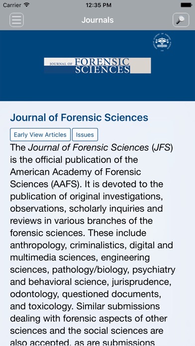 Journal of Forensic Sciences screenshot 2