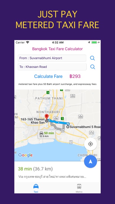 Bangkok Taxi Fare Calculator screenshot 3