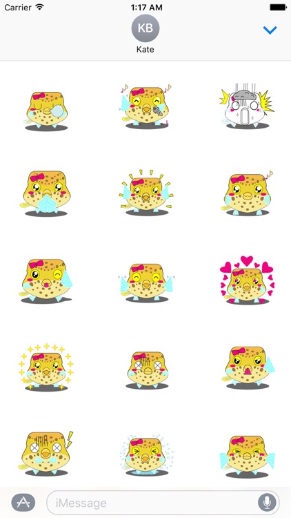 Cute Baby Boxfish Emoji Stickers