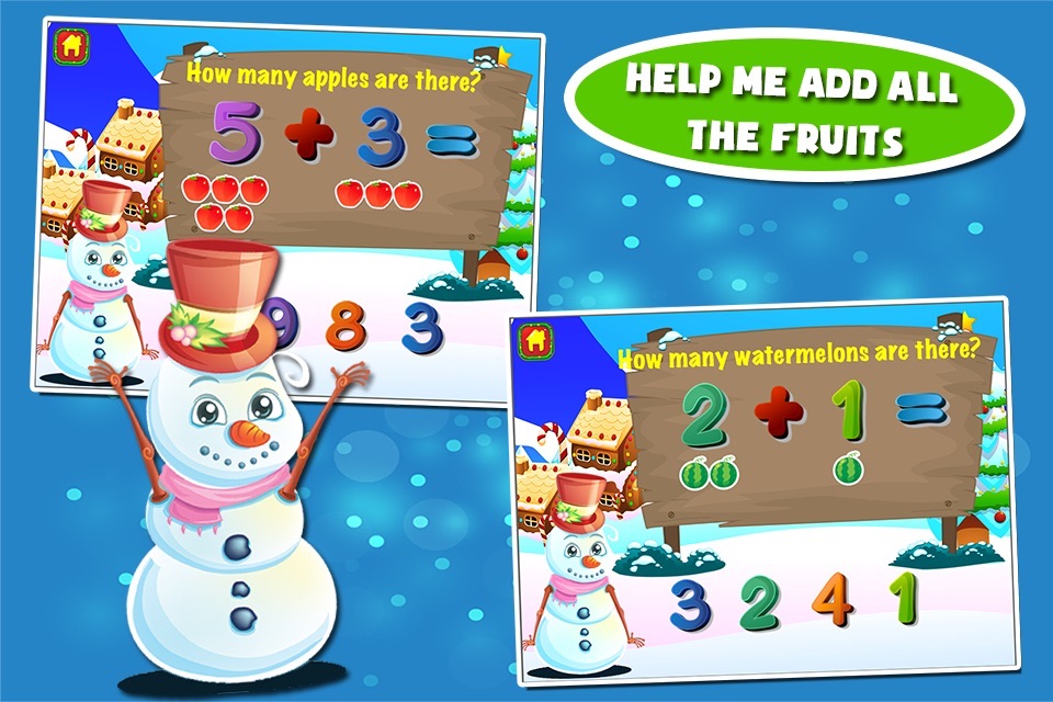 Snowman Preschool Math Games screenshot 2