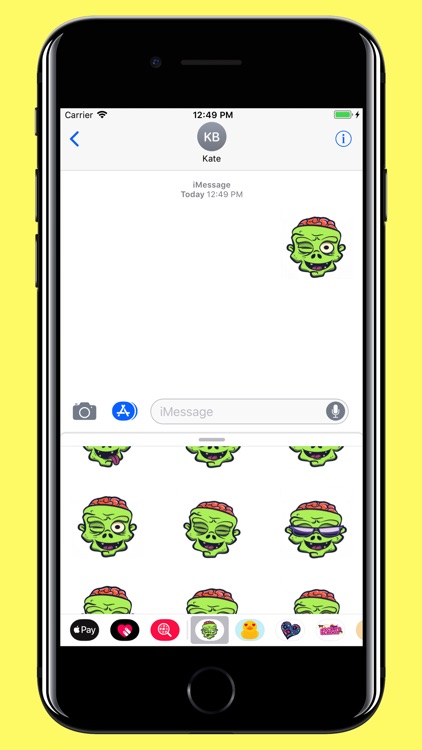 Zombie emoji - Brain smiley screenshot-4