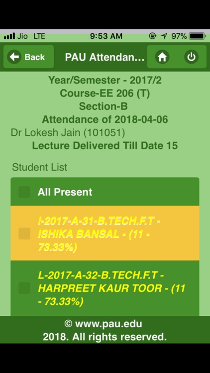 PAU Attendance System screenshot-9