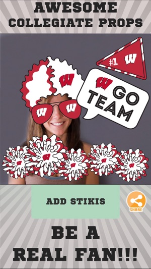 Wisconsin Badgers Selfie Stickers(圖2)-速報App