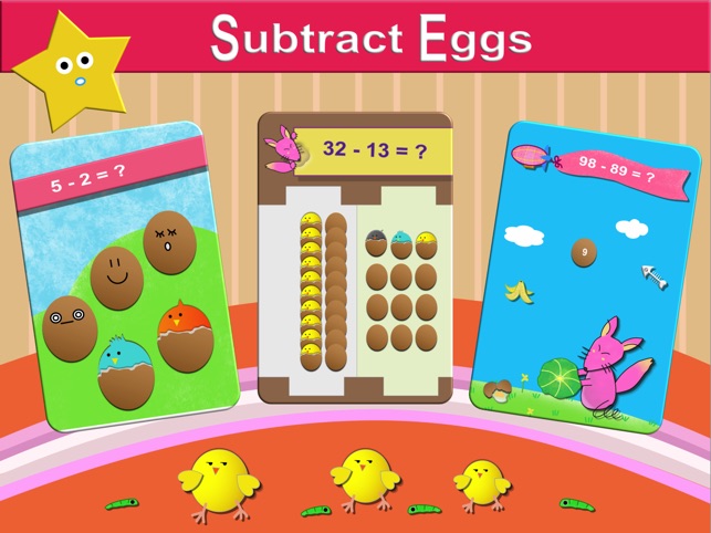 Subtractions with Eggs for school