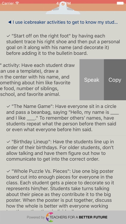 Classroom Checklist K-6