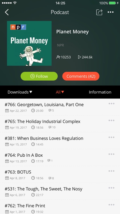 Podbean Podcast App, Podcast Player
