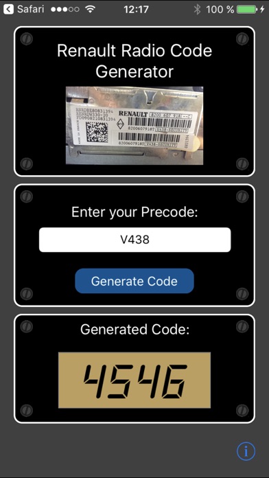 generator iphone serial x number voor iPad en  App Generator Radio Renault  Code iPhone,